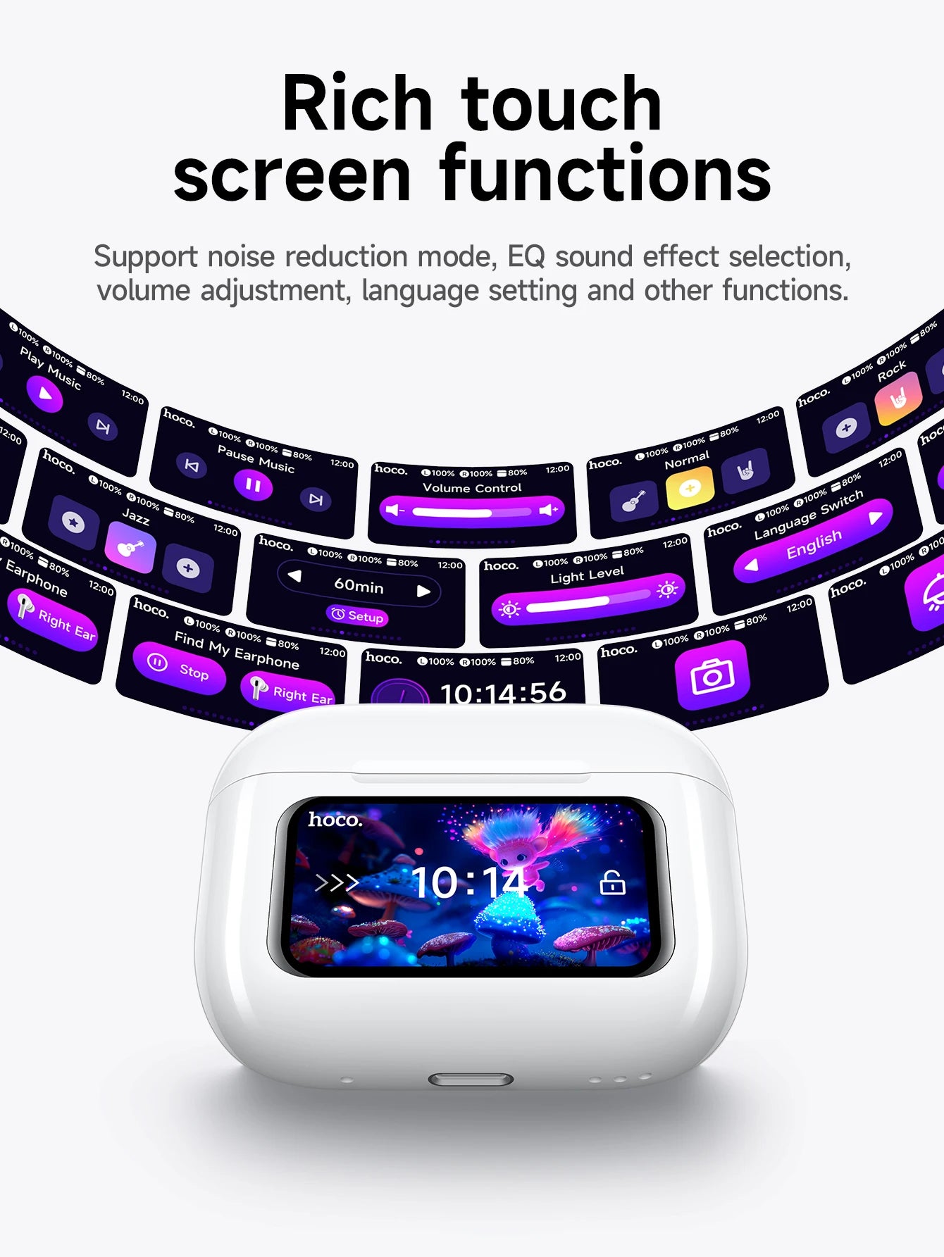 Écouteurs Bluetooth Hoco EW72 – ANC & Écran HD